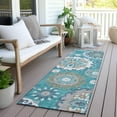 thumbnail image 6 of Addison Rugs Chantille Indoor/Outdoor Transitional Kaleidoscope Teal Washable Runner Rug, 2'3" x 7'6", 6 of 6