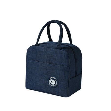

Portable Insulated Lunch Bag Bento Box Cooler Tote for Kids Adult Men Women(Navy)
