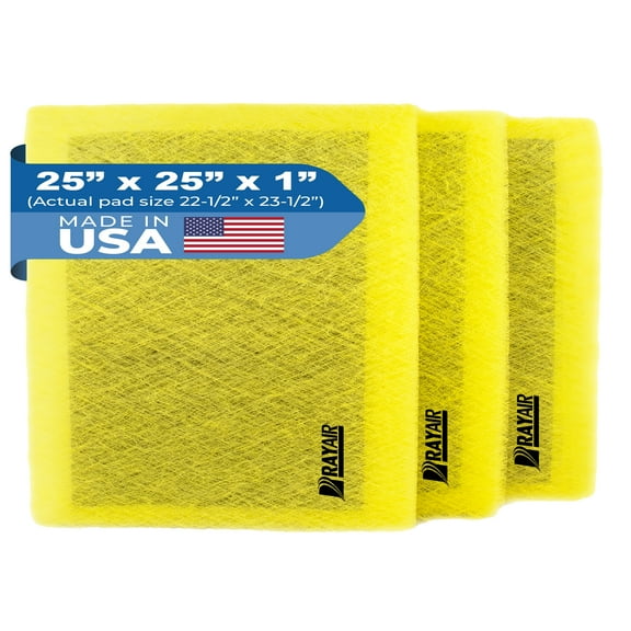 RAYAIR SUPPLY 25x25 Replacement Filter Pads Compatible with MicroPower Guard Air Cleaner (3 Pack)