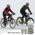 thumbnail image 3 of 3Pcs/Set Women Winter Warm Knit Hat Gloves Scarf Set Fleece Lined Touchscreen Double Layer Thermal Cap Neck Wrap Gloves Set, 3 of 8