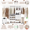 thumbnail image 5 of iSunirm 120'' Closet System 2-Piece, 10FT Walk-in Closet System with 5 Drawers & 3 Hanging Rods, Closet with Shoe Racks and Cabinet with Doors, Large Closet Organizer System for Bedroom, White, 5 of 8