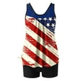 thumbnail image 5 of Odbmxy Tankini Swimsuits for Women 2025 Sports Swimsuits for Women Independence Day Print Vacation Two Piece Swimwear,Red S, 5 of 6