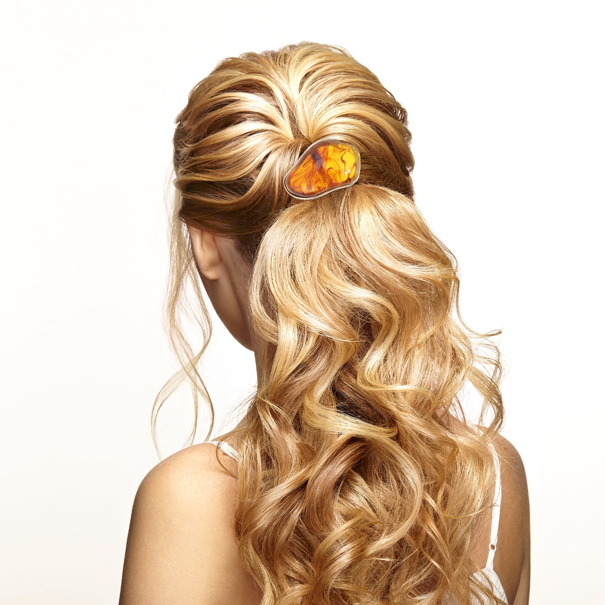 Unique Bargains Stylish Cloud-shaped Ponytail Buckle Hair Clip for Women 1 Pc Coffee Color