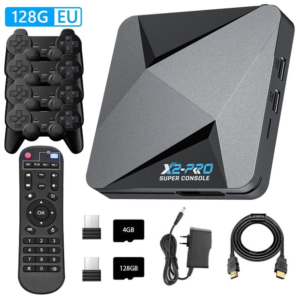 Consola Emulador Console Videojuego X2 Pro Incorporada 100000 Juegos S905X2 Chip 4K UHD 2.4G/5G BT 4.3 Compatible 60+ Emuladores 9.0+ Emuelec 4.5+ CoreElec 3 en 1 para Adultos