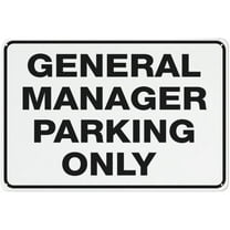 General Manager Parking Only Sign 12 X 8 Inch Metal Sign, Rustproof Aluminum, Multicolor