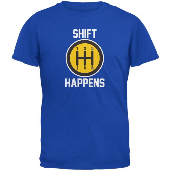 Shift Happens Royal Adult T-Shirt - Small