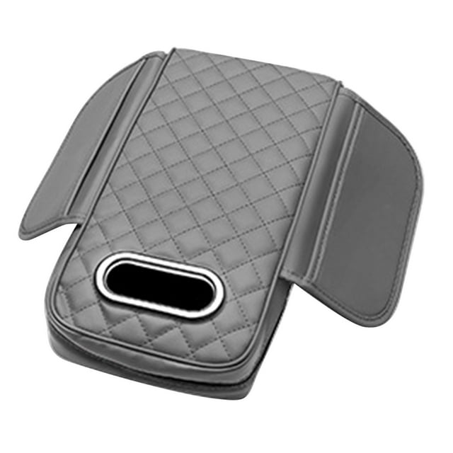Universal Car Center Console Armrest Cover Pad with Storage Pocket and Integrated Tissue Holder for Vehicles