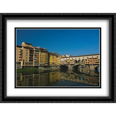 - Ponte Vecchio, Florence, Italy 2x Matted 36x28 Large Black Ornate Framed Art Print by The Cityscape Art Print Series