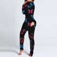 thumbnail image 1 of Mono con estampado de mariposa para mujer, pantalones cortos de pijama con botones, ropa de dormir Sexy para el hogar, 1 of 3