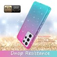 thumbnail image 4 of Samsung Galaxy S21 Ultra 5G Case, Rosebono Hybrid Bling Glitter Sparkle Blue Pink Gradient Transparent Fashion Cute Colorful TPU Skin Cover Case for Samsung Galaxy S21 Ultra 5G, 4 of 4