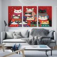 thumbnail image 3 of Wall Art Canvas Print Fun And Colorful Cats Artwork Wall Art For Kitchen Lovely Cat Pattern Canvas Picture for Modern Home Living Room Bathroom Décor Canvas Prints（Only canvas）, 3 of 6