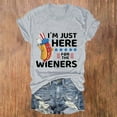 thumbnail image 2 of Ruyang Women's Tops Independence Day I'm Just Here for The Flag Print Crew Neck T Shirt Casual Short Sleeve Blouse T Shirts, 2 of 4