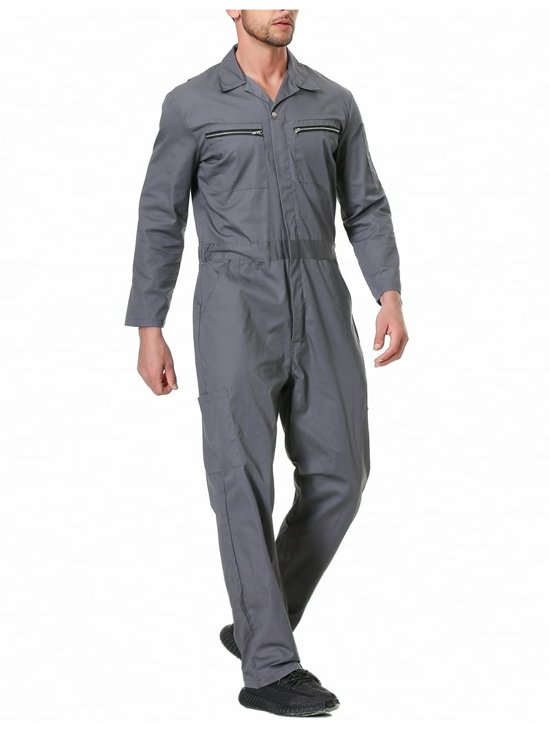 Toptie Men's Heavy Duty Coverall, Action Back Long Sleeve