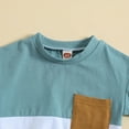thumbnail image 4 of Otqutp Spring Clothing for Toddler Boys Girls Short Sleeve Patchwork Colour Romper Bodysuits With Pockets 0 to 24 Months, 4 of 5