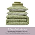 thumbnail image 4 of Virtu Twin Comforter Set, Botanical Twin Size Comforter Set, 5-Pc All Season Bedding Comforter Set, Sage Green/Off White, 4 of 8