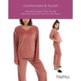 thumbnail image 5 of MeMoi Women's 2 Piece Velour V-Neck Sweatshirt Lounge Set - Womens - Female, Small, Rose, 5 of 7