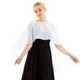 thumbnail image 3 of TiaoBug Women Chiffon Wedding Dress Capes High Low Shawl Bridal Bolero Shrug Lightweight Capelet White One Size, 3 of 7