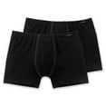 thumbnail image 1 of SCHIESSER Pantalones cortos para hombres, paquete de 2 - Pantalones, Boxer, Essentials, Cotton Stretch Negro M (Medium), 1 of 4