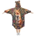 thumbnail image 2 of BZSMCE Wearable Blanket Hoodie Fashion Fox in Garden Home Wear, 2 of 7