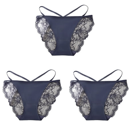 Srogem Women G String Thongs Cheeky Breathable Underwear Sexy No Show Panties High Waist String Bikini Ribbed Lace Panty