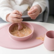 ezpz First Foods Set (Sage) - 100% Silicone Suction Bowl, 2oz Cup, Tiny Spoons - Designed by a Pediatric Feeding Specialist - 6 Months+