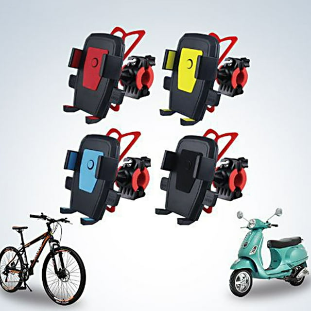 Soporte de Teléfono para Bicicleta Giratorio de 360° - Soporte de Manillar con Bloqueo Automático para Motocicleta y Bicicleta - Soporte Universal para Smartphone con Agarres de Goma - Construcción A