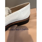 New with Box Stuart Weitzman Manila Pearl White Leather Flat Loafers 10