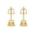 thumbnail image 4 of 14K Solid Gold Screw Back Stud Earrings for Women | 2 cttw Round Cut Simulated Yellow Diamond | Yellow Gold, 4 of 5