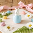thumbnail image 2 of Mini Ceramic Rabbit Figurines, Porcelain Easter Bunny Decorations for Home, Tabletop Ornamen, 2 of 6