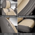 thumbnail image 6 of Front Seat Covers Fit for Hyundai Sonata 1999-2026, Premium Faux Leather Waterproof Breathable Anti‑Slip Seat Protectors, Gray&Beige, 6 of 7