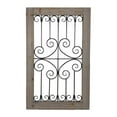 thumbnail image 1 of Cheungs 5120 White Washed Wood Frame Wall Decor with Iron Center, 1 of 1