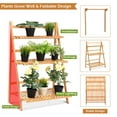 thumbnail image 6 of Costway 3 Tier Bamboo Hanging Folding Plant Shelf Stand Flower Pot Display Rack Bookcase, 6 of 10