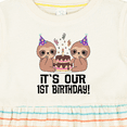 thumbnail image 4 of Inktastic Twins 1st Birthday Sloth Boy Girl 1 Year Old Girls Baby Dress, 4 of 5