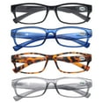 thumbnail image 4 of MODFANS Reading Glasses Men and Women +2.25 4 Pack Readers Spring Hinge BLack Gray Blue Tortoiseshell, 4 of 5