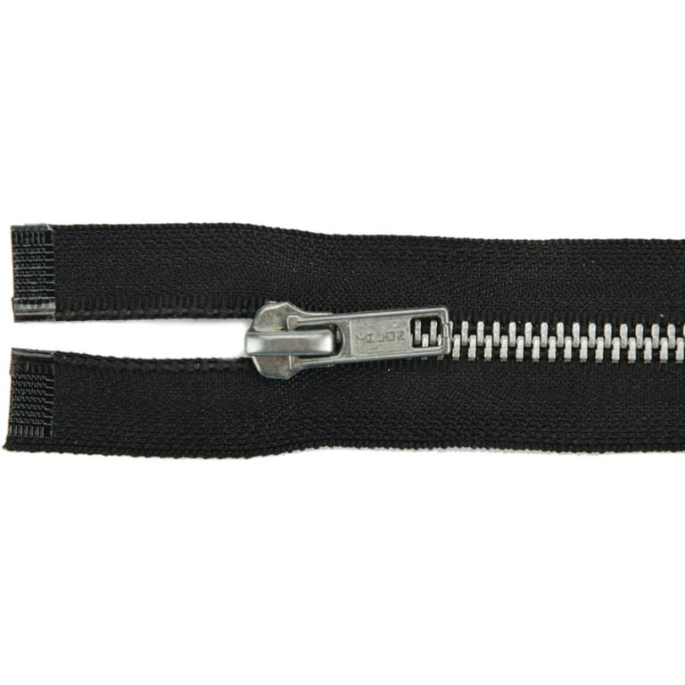 Coats & Clark Heavy Weight Aluminum 24 Black Separating Sewing Zipper, 1  Each