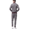 thumbnail image 3 of Men Track Suits Sets Long Sleeve Full-zip Sweatsuit Plaid Active Jackets and Jogging Pants 2 Piece Outfits, 3 of 6
