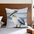 thumbnail image 4 of Pillow Covers 16x16 Inch, Painted Pelican Linen Pillowcase with Invisible Zipper, Ocean Birds Modernism Retro Decorative Throw Pillow Covers Cushion Case for Couch Sofa Bed Living Room, 4 of 9