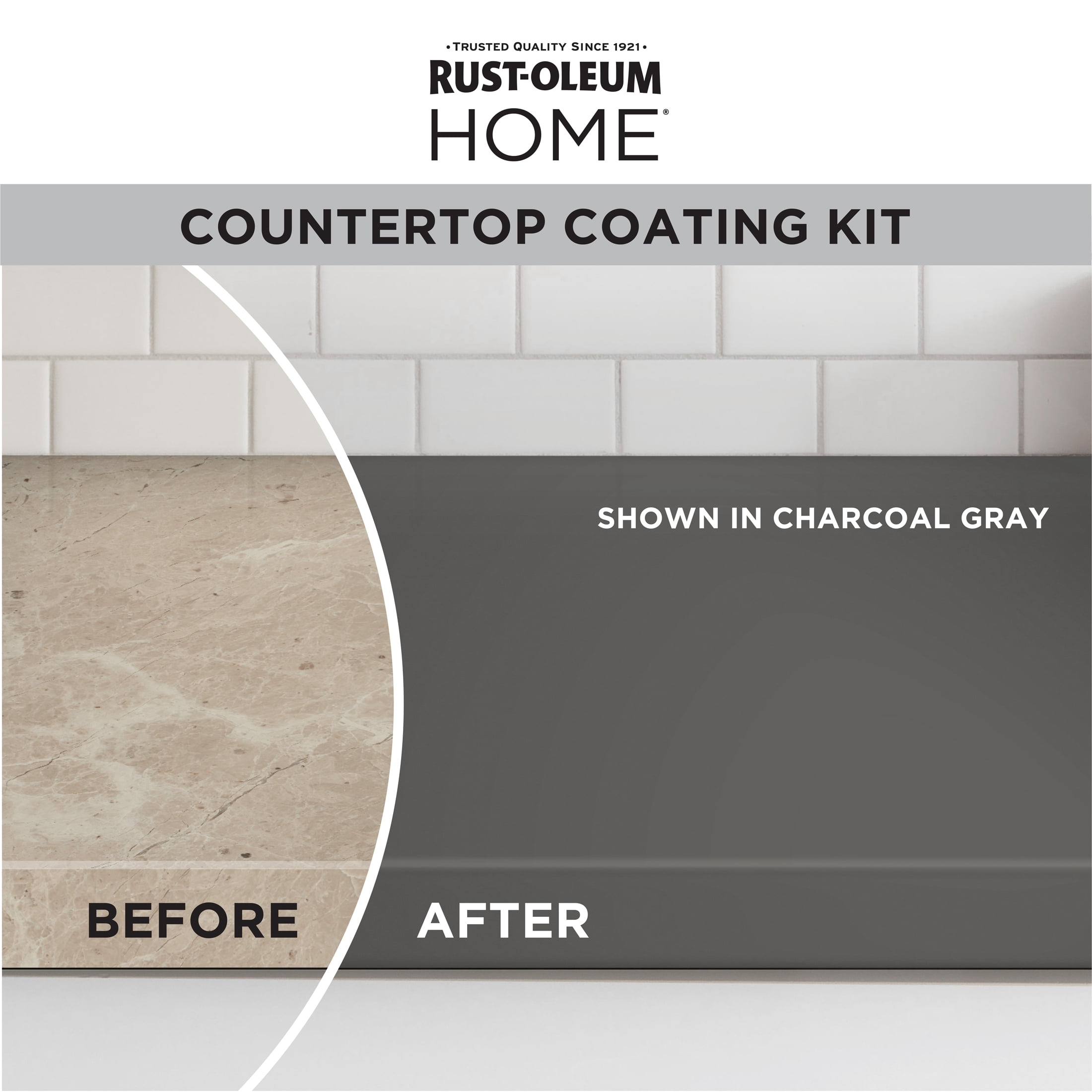 Charcoal Gray, Rust-Oleum HOME Countertop Satin Coating Kit-38496303T, Quart