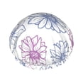 thumbnail image 1 of YFYANG Women's Double Waterproof Shower Cap, Purple Flower Graffiti Reusable Hair Cap for All Hair Styles and Head Sizes, 1 of 9