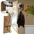 thumbnail image 2 of Rack Wall Hanging Motorcycle Rack By Wooden Bracket Rack Can Hang Coats Hats Baseball And Football, 2 of 9