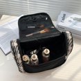 thumbnail image 3 of Bolsa de cosméticos para mujer, bolsa de maquillaje tejida portátil para colgar, bolsa de lavado para baño (negro L) Ndcxsfigh Para Estrenar, 3 of 9