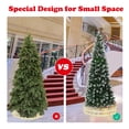 thumbnail image 6 of Costway 7.5ft Snow Flocked Pencil Christmas Tree Hinged Pine Cones, 6 of 11