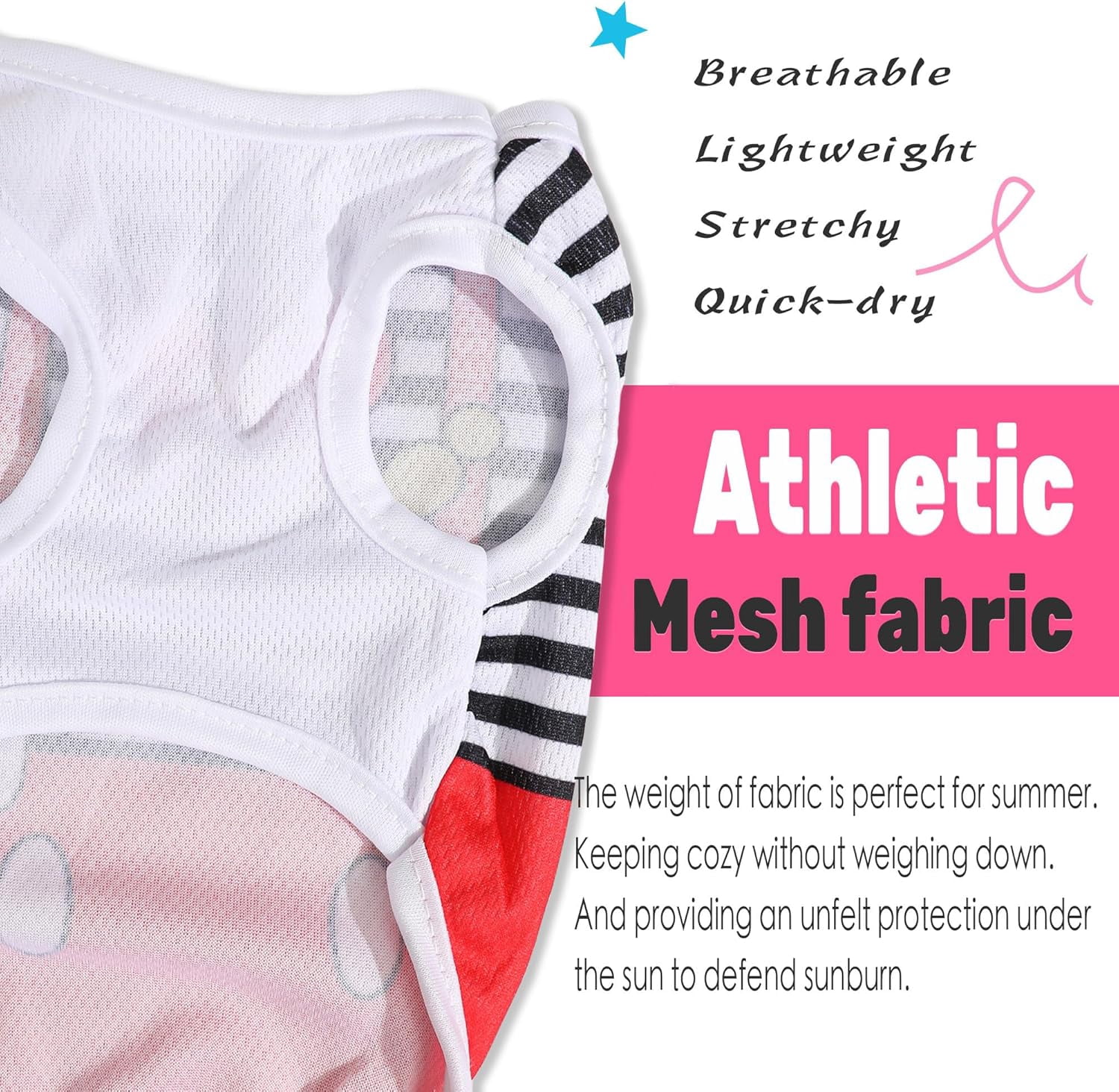 4 Pack Dog Clothes Medium Sized Dogs: Mesh Dog Shirts with Cute Patterns, Size XXS-XL Fit for 2-16lb Dogs Pet T-Shirts, Girl & Boy Puppy Clotheing for Spring Summer XL