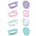 thumbnail image 2 of Hudson Baby Infant Girl 16Pc Cotton Headband and Scratch Mitten Set, Peacock Flamingo, 0-6 Months, 2 of 3