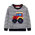 thumbnail image 1 of QUDDERR Chandails en Molleton à Rayures pour Garçons Printemps Automne Pulls Dessin Animé 2-7 Ans Manches Longues pour Garçons, 1 of 9