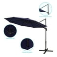 thumbnail image 5 of FLAME&SHADE 10ft Outdoor Round Patio Cantilever Market Offset Umbrella for Deck,Balcony and Poolside,Navy Blue, 5 of 8