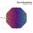 thumbnail image 2 of Sigee Leopard Neon Rainbow Gradient for Water-Resistant, Heat-Resistant, Non-Slip Leather Coasters Set, Ideal for Coffee Table, Office, Bar, Home Decor-Octagon, 2 of 6