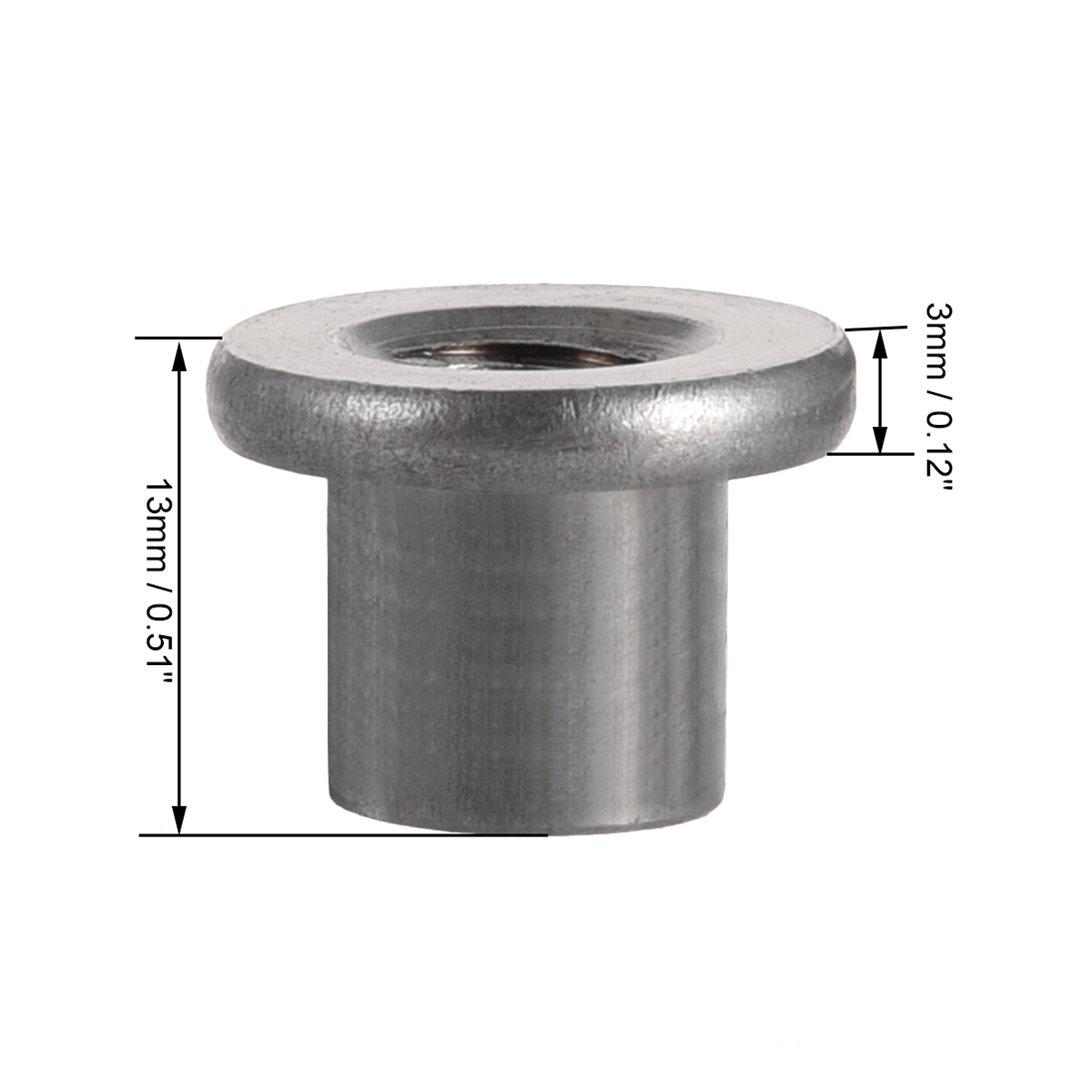 HOZEON 60 PCS 3/8" Brad Hole T-Nuts, M10, Carbon Steel, For Wood & Metal