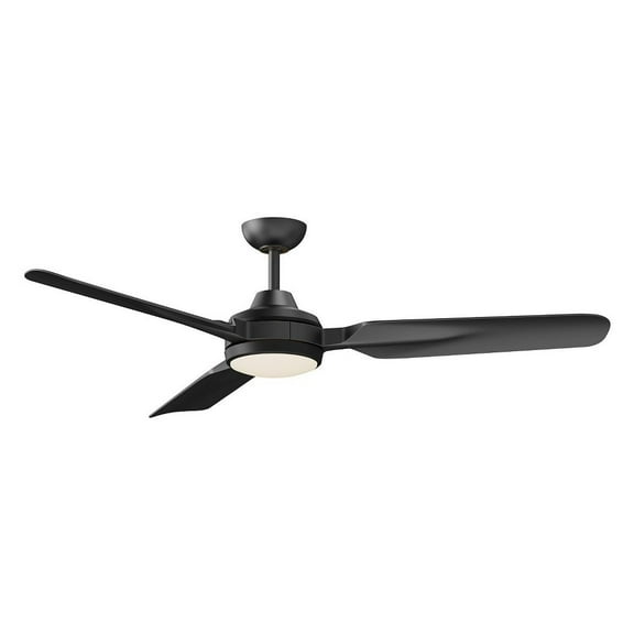 KUZCO Fremont 60" 3-Blade 6-Speed Ceiling Fan with Dimmable LED Light and Remote Included Matte Black