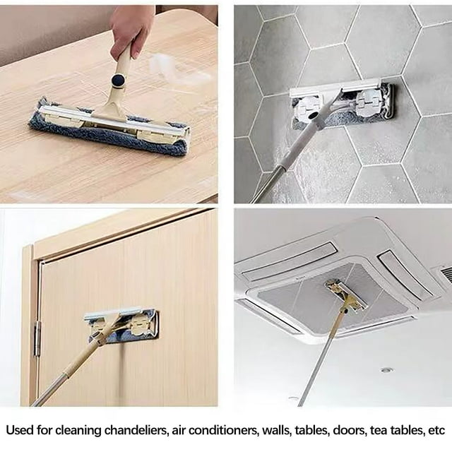 Vaidha Window Cleaner 2 In 1 Rotatable Window Cleaning Tool Kit With Extension Pole, Telescopic Window Washing Equipment With Head For Indoor/Outdoor Car Glas